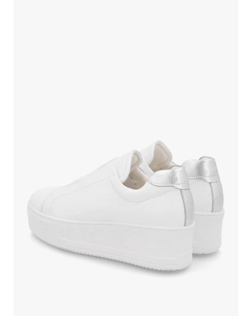 Daniel Tred White Leather Laceless Flatform Trainers