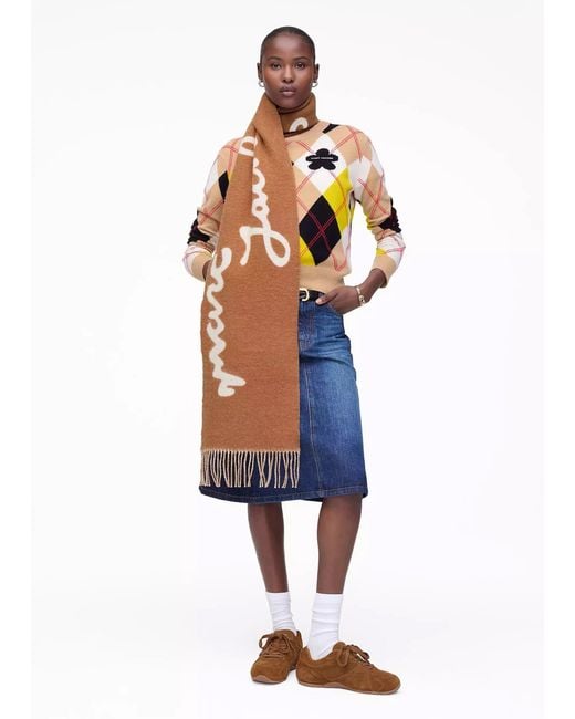Marc Jacobs White Marc Is Joy Copper Wool Scarf