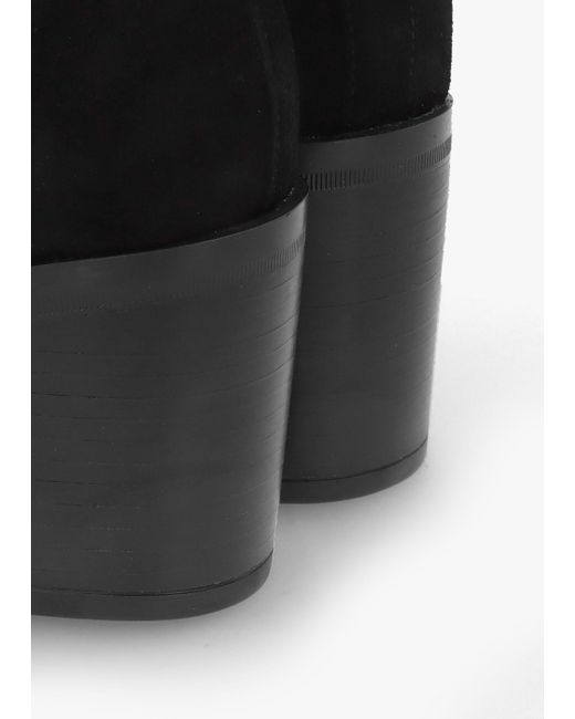 Alpe Adios Black Suede Western Chelsea Mid-heel Boots