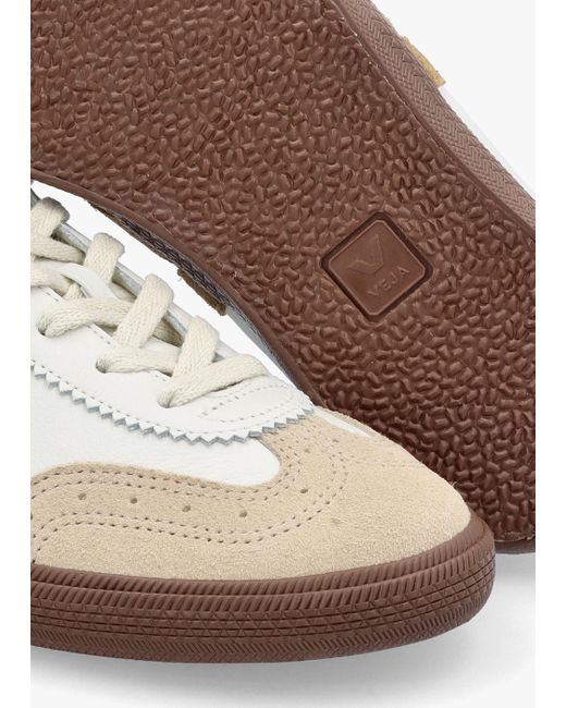 Veja White Volley O.T Leather Tent Bark Trainers