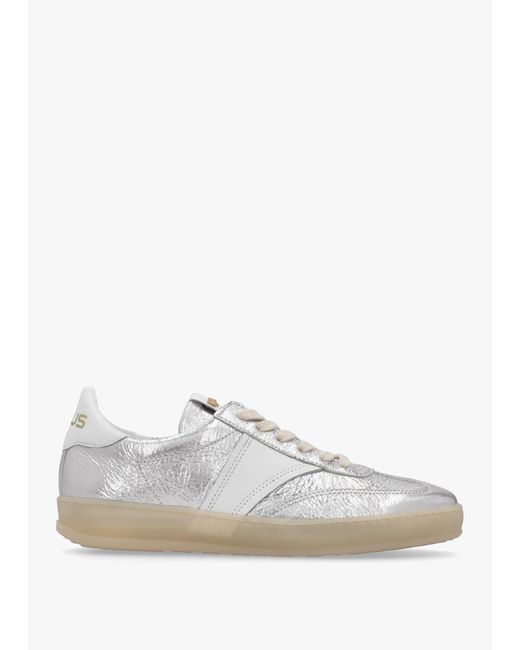 Mjus White Flash Silver Metallic Leather Trainers