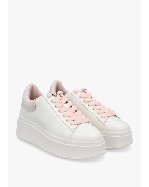 Ash Moby Be Kind White Bubble Gum Chrome Free Leather Trainers