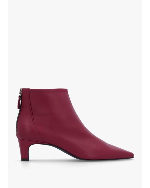 Daniel Red Sedda Burgundy Leather Low Heel Ankle Boots
