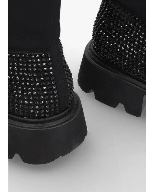 Daniel Alice Black Leather Elasticated Over The Knee Boots