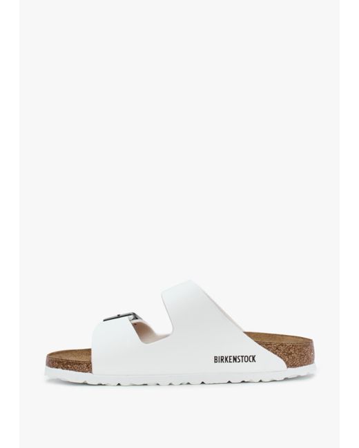 Birkenstock White Arizona Birko-Flor Two Bar Mules
