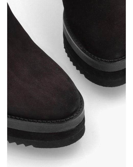 Alpe Azure Black Suede Wedge Chelsea Boots