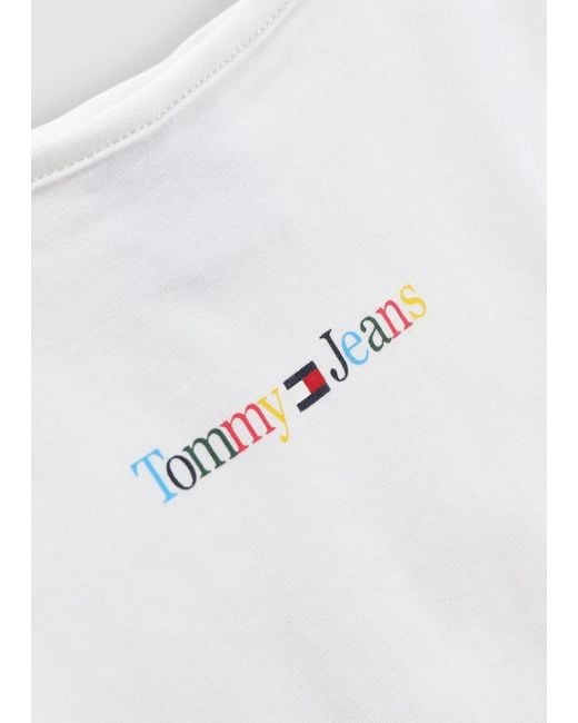 Tommy Hilfiger White Th Rainbow Logo Strap Top