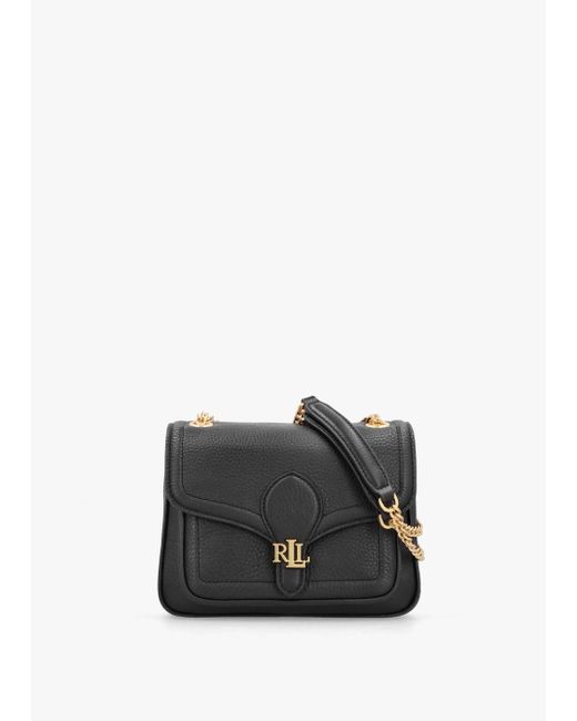 Ralph Lauren Small Bradley Convertible Black Pebbled Leather Shoulder Bag