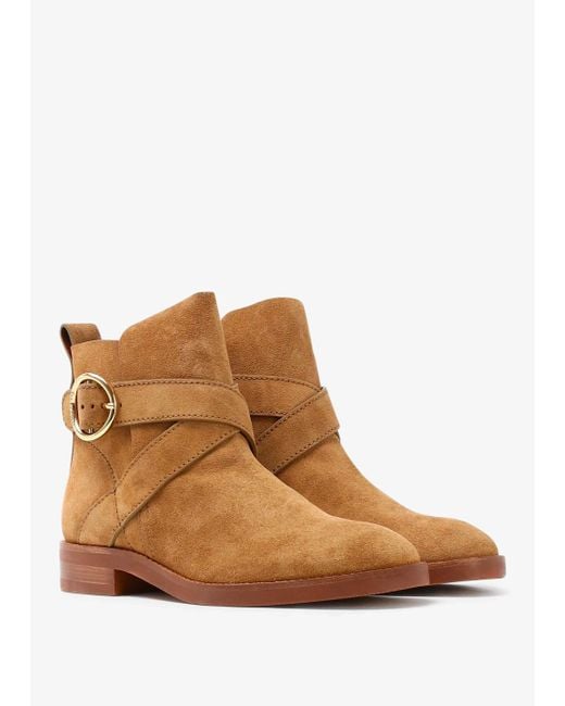 See By Chloé Brown Sbc Lyna Suede Ankle Boots 4