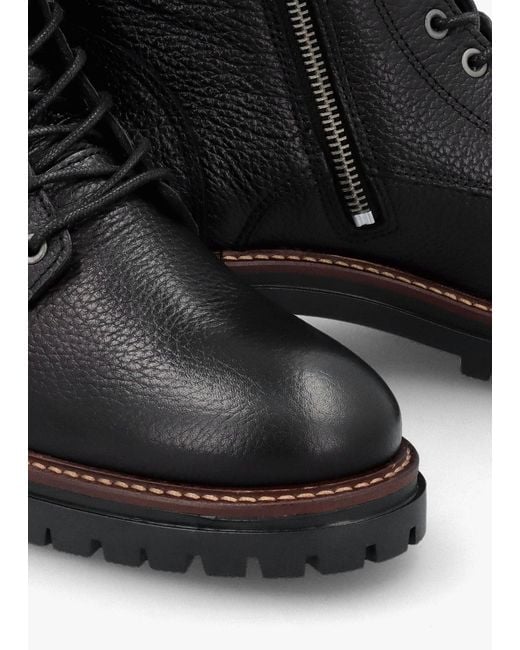 Barbour Black Heidi Ii Pebbled Leather Camando Ankle Boots