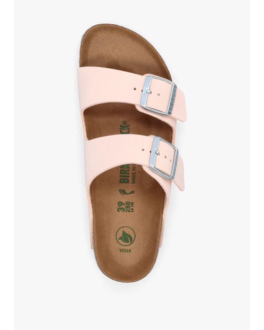 Birkenstock Pink Arizona Vegan Light Rose Birko-Flor Two Bar Mules