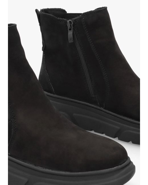 Caprice Black Nubuck Ankle Boots