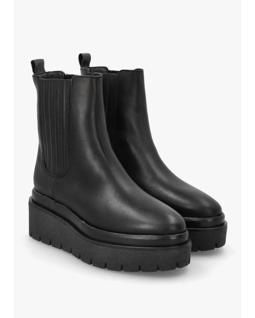 Alpe Alpie Black Leather Crepe Sole Chelsea Boots