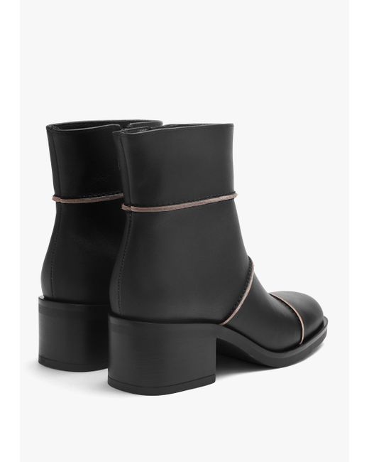 Daniel Tabitha Black Leather Block Heel Ankle Boots