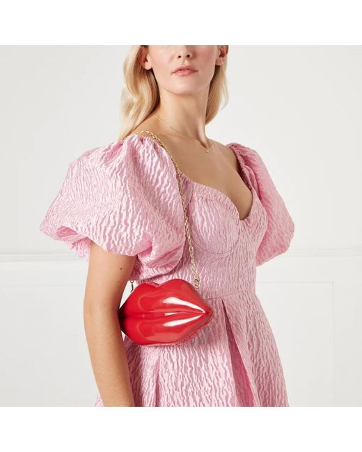 Lulu by Lulu Guinness Red Lips Zipper Clutch Wristlet Kisses Purse Bag |  eBay