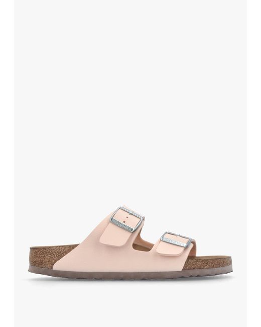 Birkenstock Pink Arizona Vegan Light Rose Birko-Flor Two Bar Mules