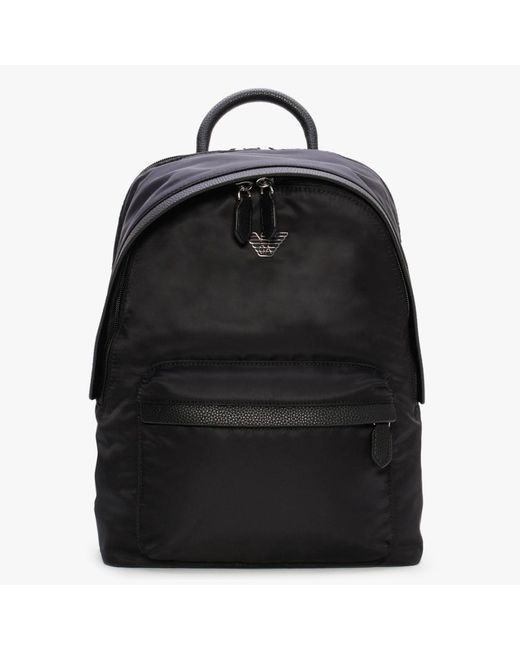 Emporio Armani Zaino Black Recycled Nylon Backpack | Lyst Australia