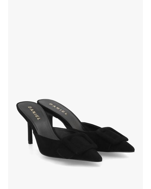 Daniel Black Etta Buckle Trim Heeled Mules