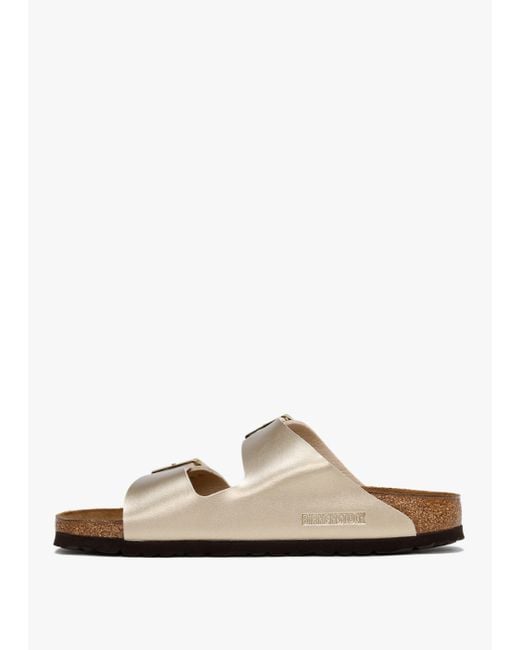 Birkenstock White Arizona Birko-Flor Two Bar Mules
