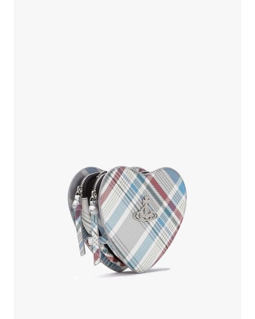 Vivienne Westwood White Louise Heart Madras Check Leather Cross-body Bag