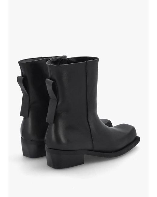 Daniel Black Square Toe Stacked Heel Ankle Boots