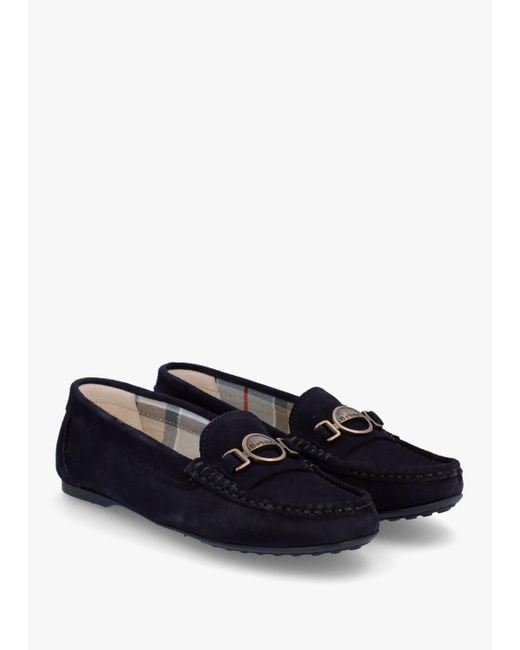 Barbour Blue Anika Navy Suede Driving Shoes