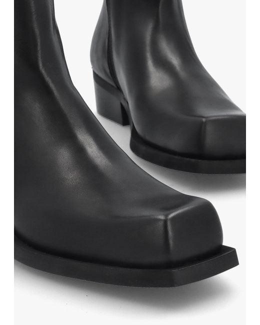 Daniel Black Square Toe Stacked Heel Ankle Boots