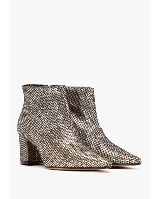 Daniel Gray Alia Gold Metallic Glitter Block Heel Ankle Boots