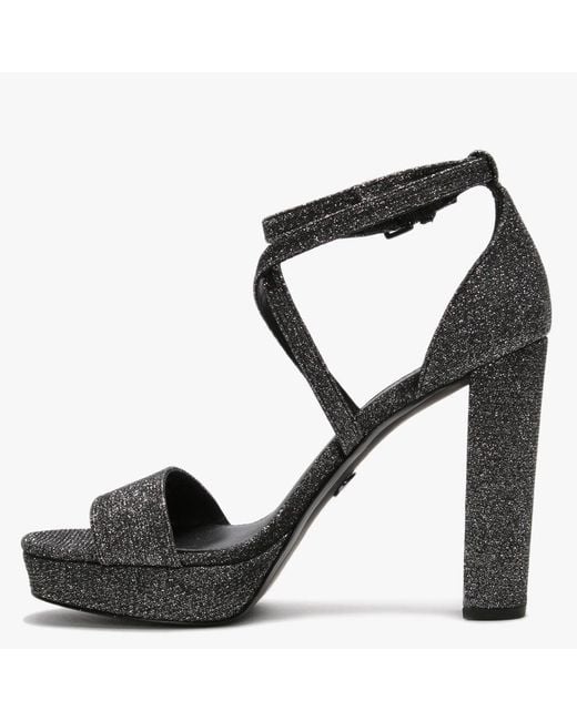 Michael Kors Charlize Black Glitter Platform Sandals - Lyst