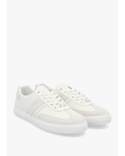 Ralph Lauren White Braylee Bianco Leather & Suede Trainers