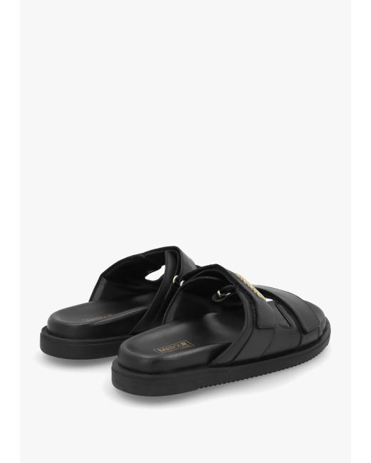 Barbour Whitson Black Leather Sandals
