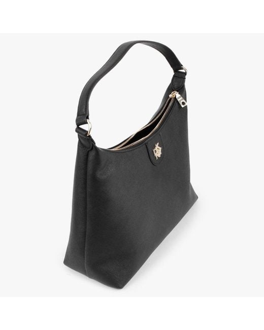 DKNY Large Carol Black Leather Pochette Bag