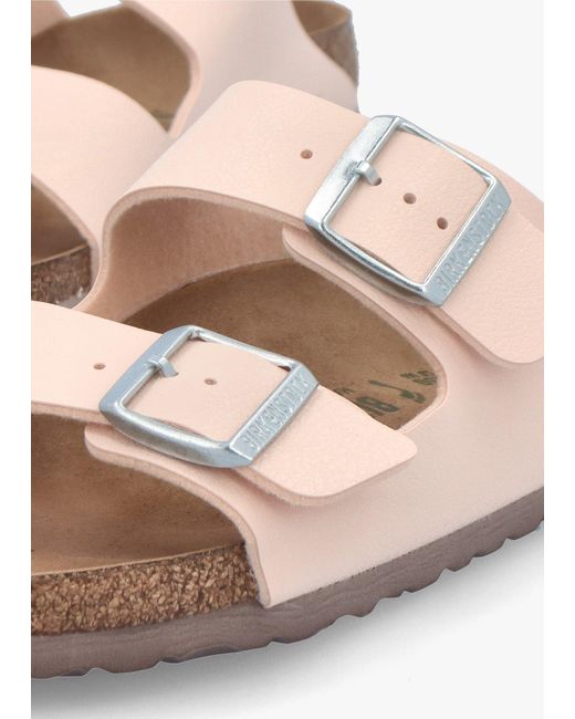 Birkenstock Pink Arizona Vegan Light Rose Birko-Flor Two Bar Mules