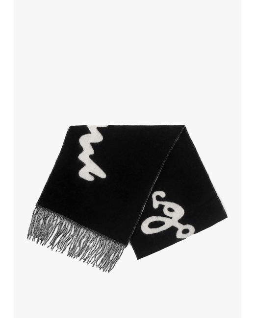Marc Jacobs Blue Marc Is Joy Wool Scarf