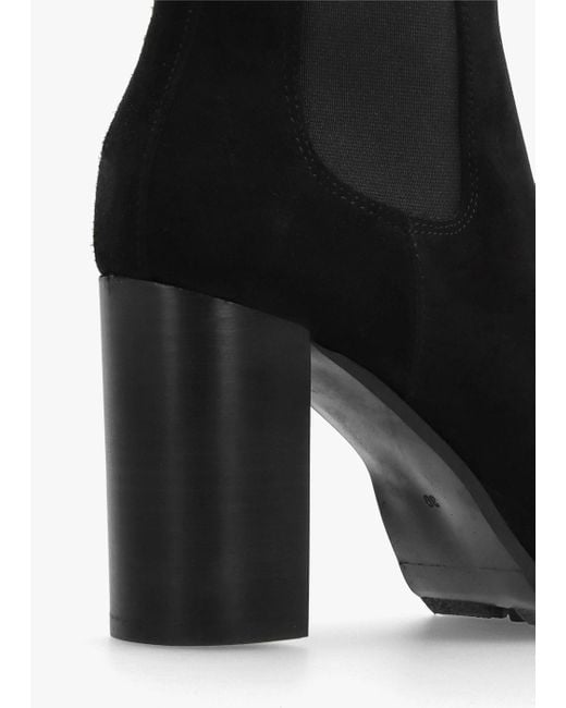 Daniel Thea Black Suede High Block Heel Platform Chelsea Boots