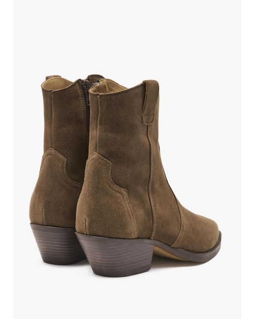 Alpe Brown Addax Tan Suede Western Ankle Boots