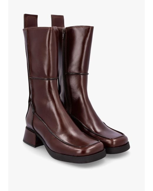 Miista Alzira Brown Black Leather Mid-calf Boots