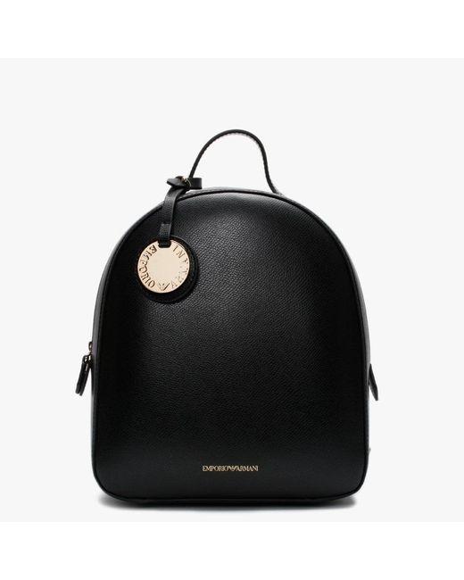 Emporio Armani Small Black Pebbled Backpack