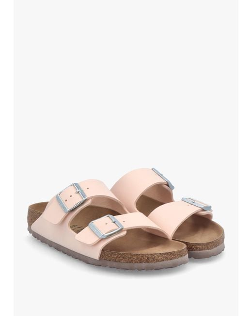 Birkenstock Pink Arizona Vegan Light Rose Birko-Flor Two Bar Mules