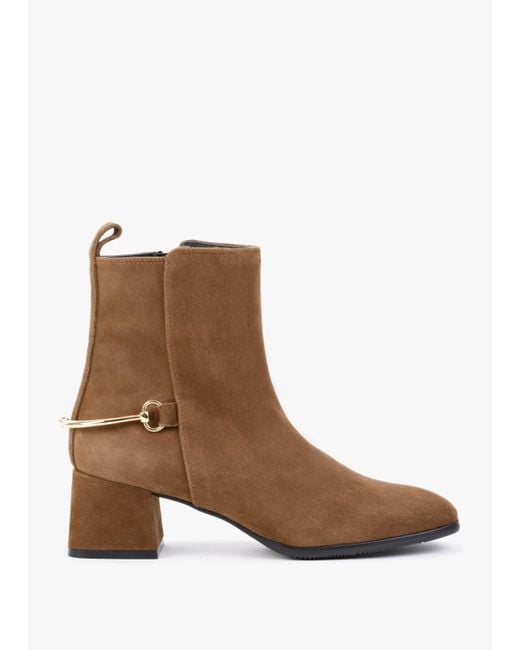Daniel Evalena Brown Suede Block Heel Ankle Boots