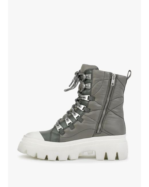 Ash Gray Peak Leaf Nylon Hiking Boots