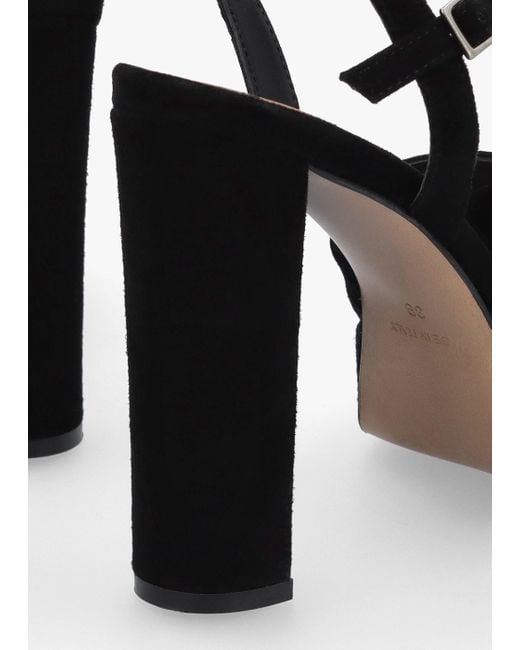 Daniel Avery Black Suede Platform Heeled Sandals