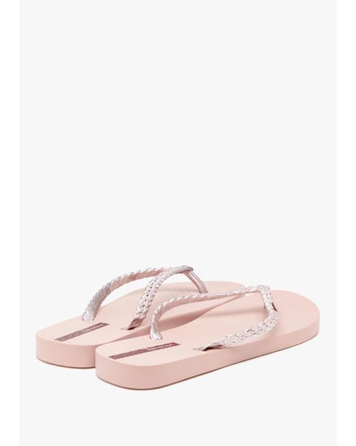 Ipanema Pink Exuberance Chrome Rose Gold Flip Flops