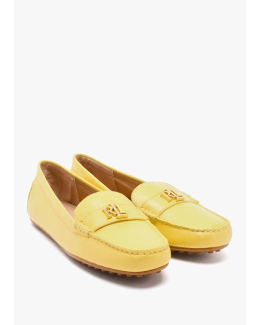 Lauren by Ralph Lauren Barnsbury Yellow Leather Loafers