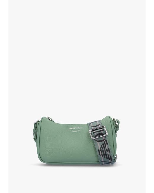 Emporio Armani Green Lilly Sage Urban Chic Pebbled Baguette Bag