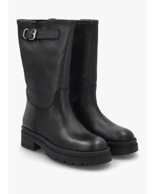 Daniel Black Wide Leg Chunky Calf Boots