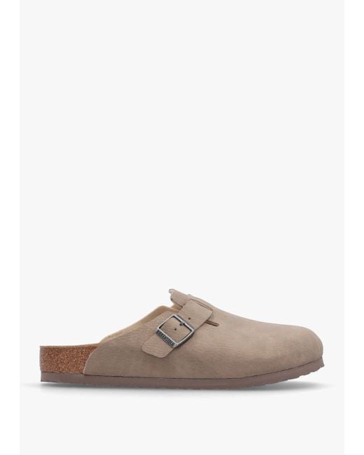 Birkenstock Gray Birkenstock Men'S Vegan Boston Desert Dust Grey Taupe Clogs Mens Eu Sizes: 40, Colour: Taupe Leather for men