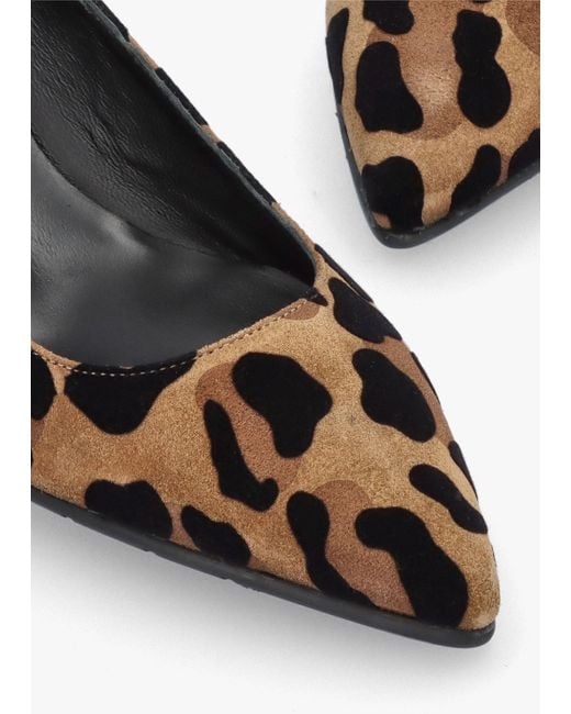 Luca Grossi Brown Leopard Suede Pointed Toe Block Heel Court Shoes