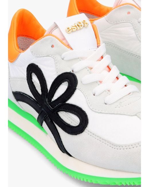 Daniel Movie Green & Orange Suede Runner Trainers