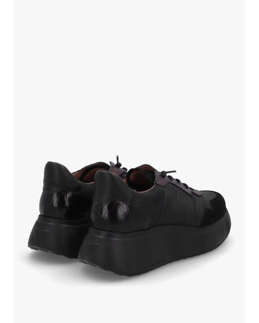 Wonders Black Roma 31 Mixed Textile Chunky Trainers